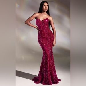 Pink strapless prom/party dress